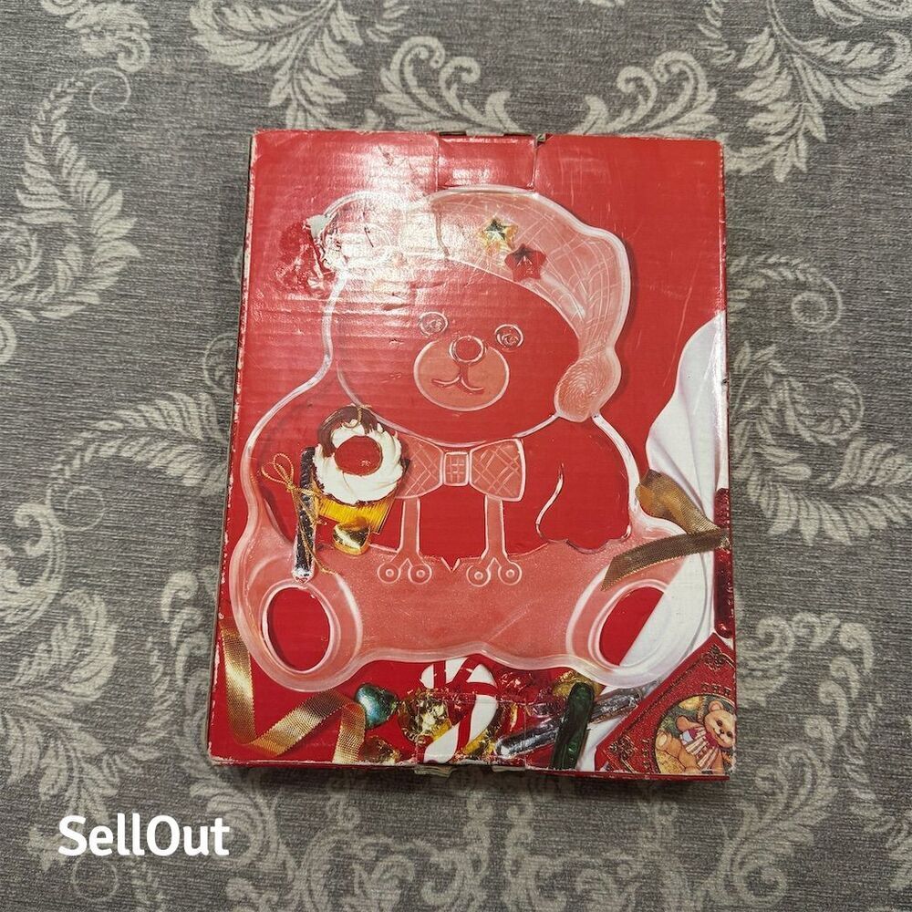 Mikasa Vintage Crystal Holiday Bear Platter 11.5" Round Decorative